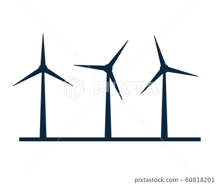 Wind vector turbine icon. Wind power energy turbine silhouette illustration tower windmill 60818201