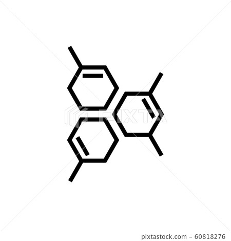Chemistry formula structure icon. Line chemical molecule icon 60818276