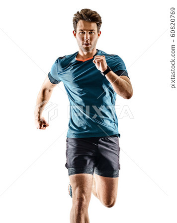 runner running jogger jogger young man isolated white background runner running jogger jogger young man isolated white background 60820769