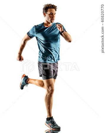 runner running jogger jogger young man isolated white background runner running jogger jogger young man isolated white background 60820770