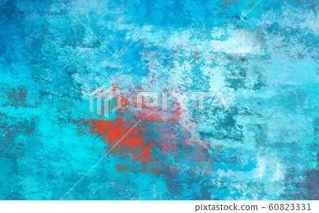 Abstract brush painting. Brushstrokes , spots of paint. Background in red and blue tones. Painted rouge texture. Artistic canvas.  Modern art. 60823331