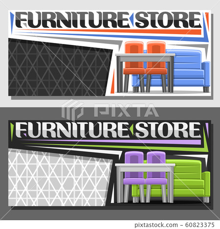 Vector layouts for Furniture Store-插圖素材 [60823375] - PIXTA圖庫