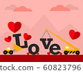Love Construction with Wheel loader and crane. 60823796