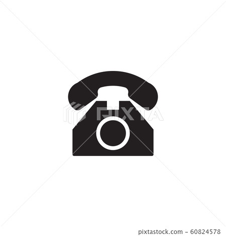 Telephone flat icon vector isolated on a white - Stock Illustration ...