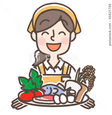 營養師圍裙微笑（無剪貼板） 60825788