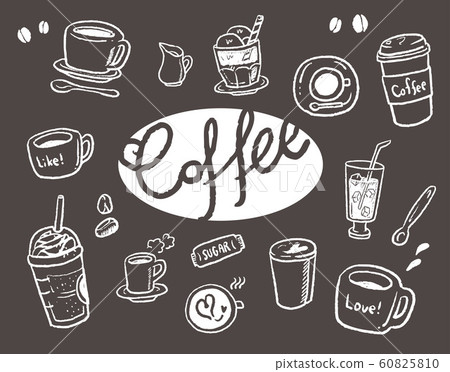 Cafe coffee illustration line drawing shop card Cafe coffee illustration line drawing shop card 60825810