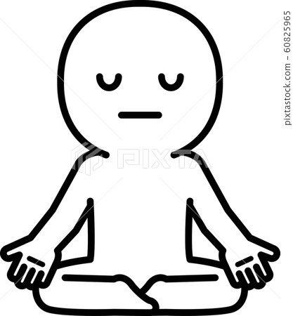 Person meditating with crossed legs - Stock Illustration [60825965] - PIXTA