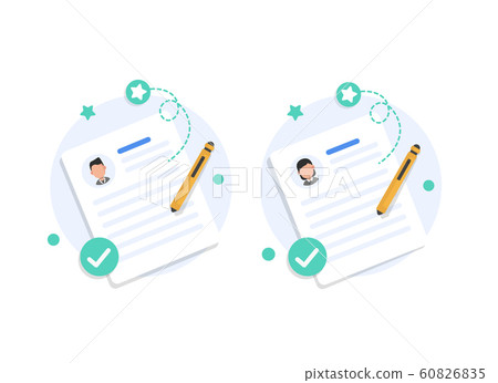 Profile,Document design concept,flat cartoon style of user or profile,flat design icon vector illustration  60826835