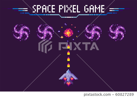 Space Pixel Game, War of Ship and Object Vector Space Pixel Game, War of Ship and Object Vector 60827289