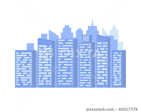 High Building with Window, House or Office Vector 60827379