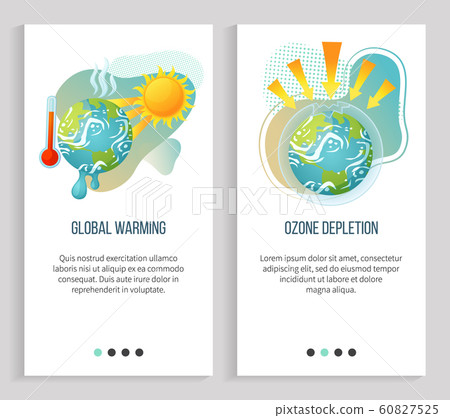 Global Warming Ozone Depletion Ecology Problems Stock Illustration