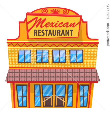 Mexican Restaurant Exterior of Cafe with Signboard 60827539