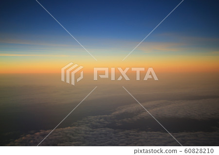 the Sun set View from the Airplane Window the Sun set View from the Airplane Window 60828210