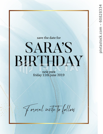 Save The Date Birthday Party Design Liquid Stock Illustration 6034