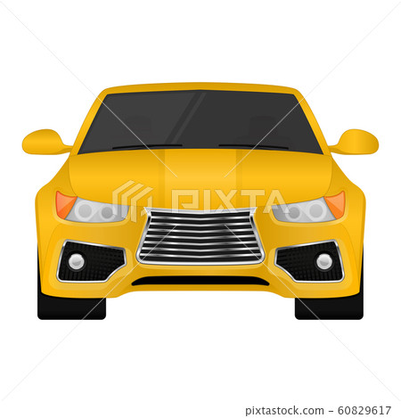 Yellow car. Front view 60829617