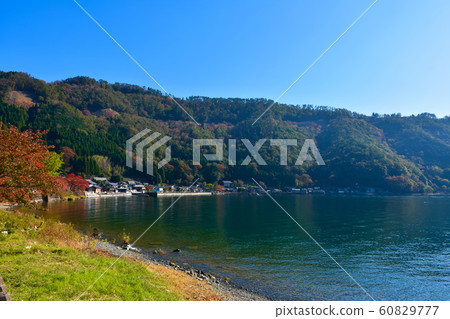 巢浦村湖岸景觀秋葉 60829777