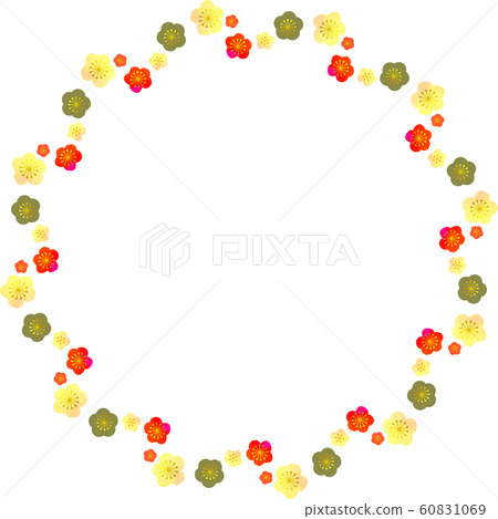 紅白梅花圖 紅白梅花線圓形-插圖素材[60831069] - PIXTA圖庫