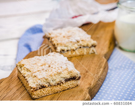 Fresh homemade pastries. Close up, side view Fresh homemade pastries. Close up, side view 60831084