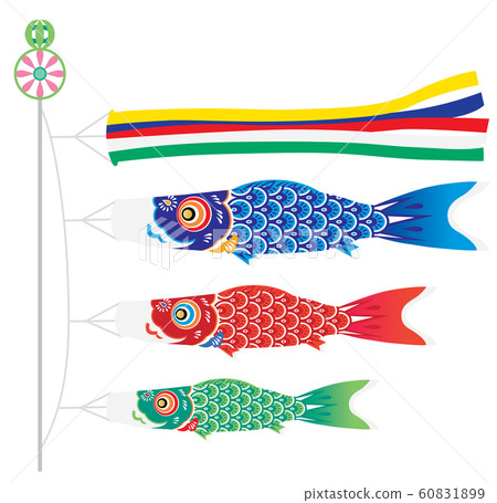 Illustration of three carp streamers Illustration of three carp streamers 60831899