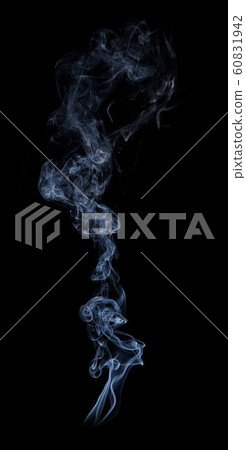 Photo of real white smoke on black background Photo of real white smoke on black background 60831942