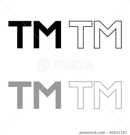 TM letter trademark icon outline set black grey TM letter trademark icon outline set black grey 60832197