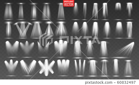 Set of the white spotlight 60832497