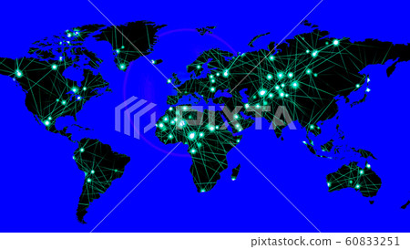 Abstract world map with glowing lines - Stock Illustration [60833251 ...