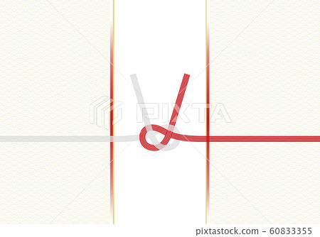 Background: mizuhiki awaji knot red and white qinghai wave celebration celebration nakamoto year-end gift envelope japanese material 60833355