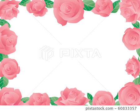 Pink rose frame illustration - Stock Illustration [60833357] - PIXTA