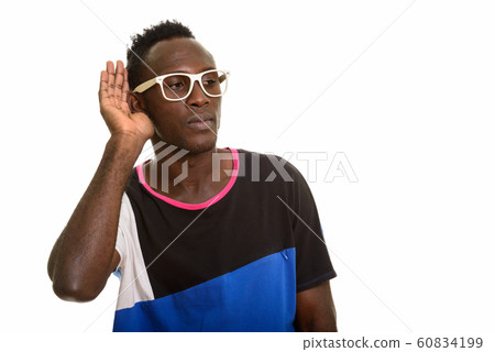 Young black African man listening 60834199