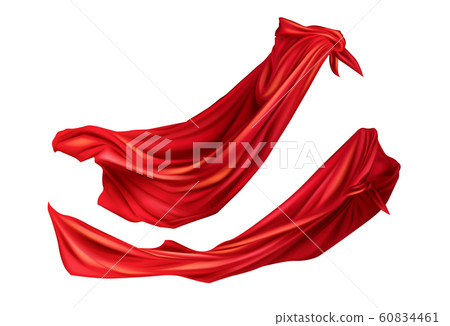 Red cloaks with hoods set. Silk flattering capes 60834461