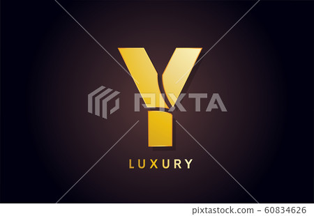 golden Y luxury alphabet letter logo design icon - Stock Illustration ...