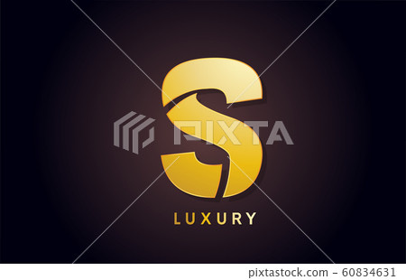 golden S luxury alphabet letter logo design icon - Stock Illustration ...