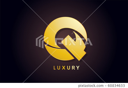 golden Q luxury alphabet letter logo design icon - Stock Illustration ...