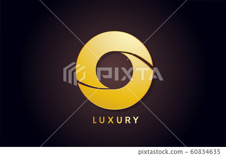 golden O luxury alphabet letter logo design icon - Stock Illustration ...