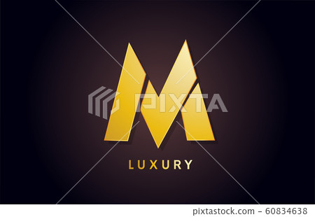 golden M luxury alphabet letter logo design icon - Stock Illustration ...