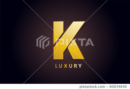 golden K luxury alphabet letter logo design icon - Stock Illustration ...