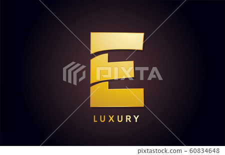 golden E luxury alphabet letter logo design icon - Stock Illustration ...