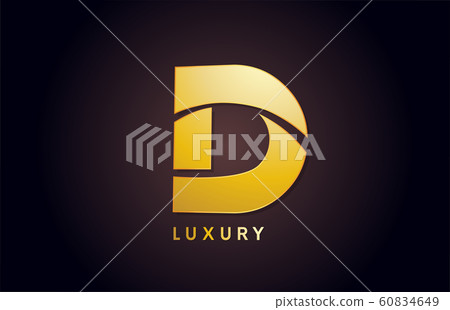 golden D luxury alphabet letter logo design icon - Stock Illustration ...