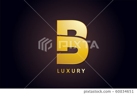 golden B luxury alphabet letter logo design icon - Stock Illustration ...