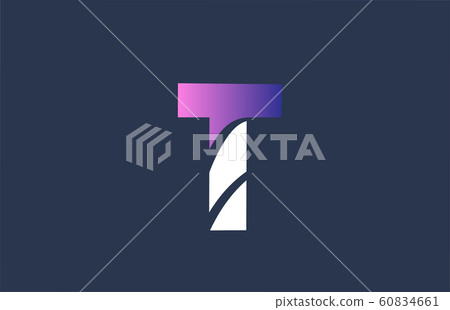 pink alphabet blue T letter logo design icon for - Stock Illustration ...