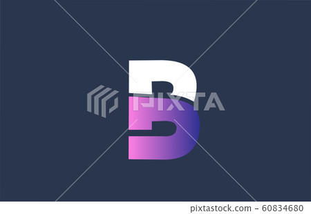 pink alphabet blue B letter logo design icon for - Stock Illustration ...