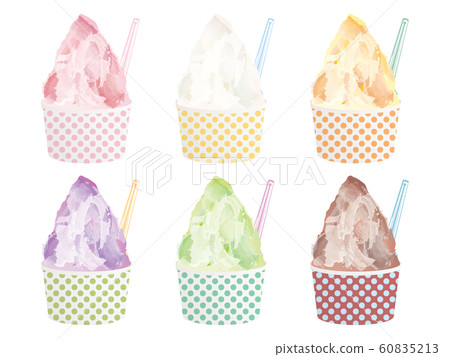 Set illustration of gelato in a paper cup 60835213