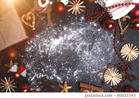 Close up plan black Christmas background for copy Close up plan black Christmas background for copy 60835543