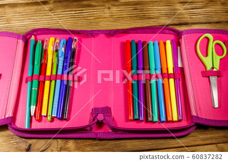 Pencil case containing pens, pencils, felt-tip pen Pencil case containing pens, pencils, felt-tip pen 60837282