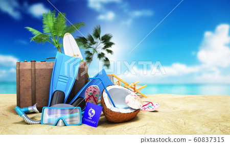 Concept travel to tropical countries Different 60837315