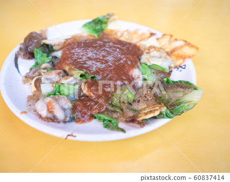 Taiwan traditional snack of oyster omele Taiwan traditional snack of oyster omele 60837414