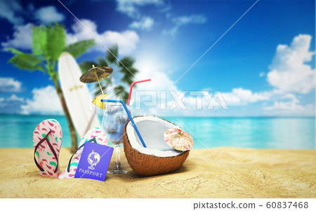 Concept travel to tropical countries Different 60837468