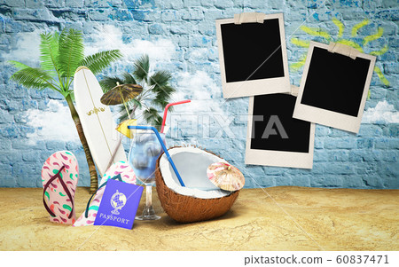 Concept travel to tropical countries Different 60837471