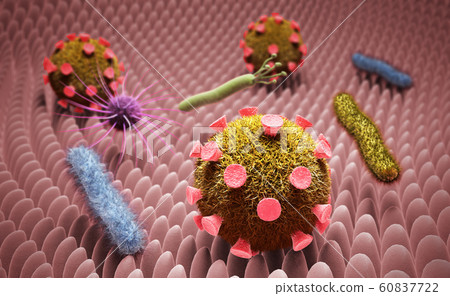 Detailed 3d medical illustration of virusess Detailed 3d medical illustration of virusess 60837722
